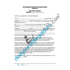 Bill of Sale of Personal Property - New Hampshire (No Warranty)